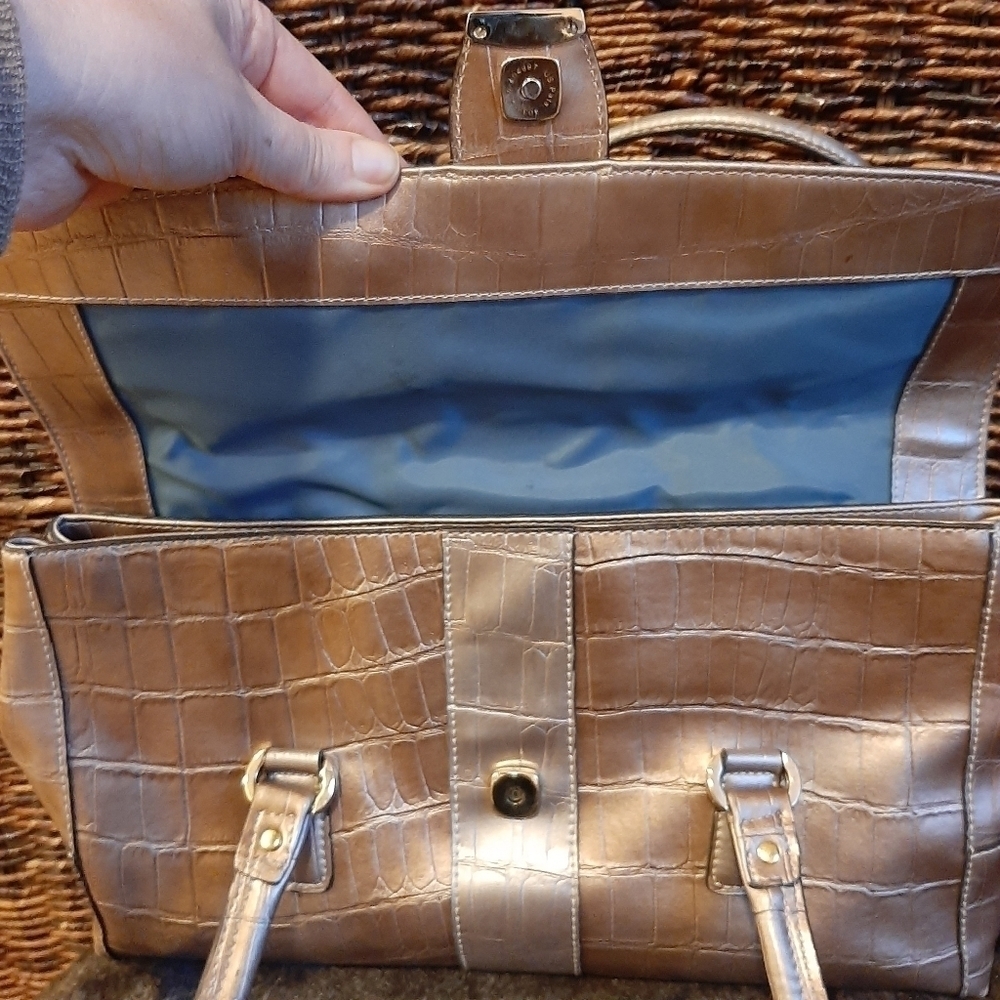 Vintage Liz Claiborne Alligator East West Handbag Exotic 90s Y2K Purse Animal - Picture 4 of 14